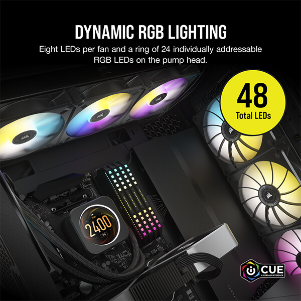 Corsair iCUE H150i Elite LCD Display CPU Liquid Cooler (Black)